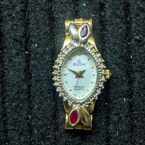 Ladies Elgin EPS32 Diamond Quartz Gold Tone Stainless Steel Watch